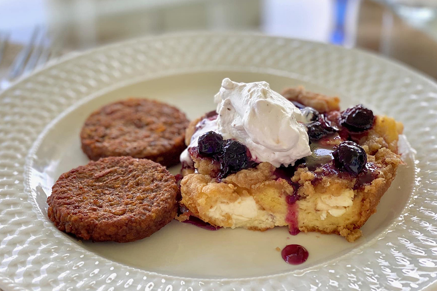 blueberry breakfast and sausage